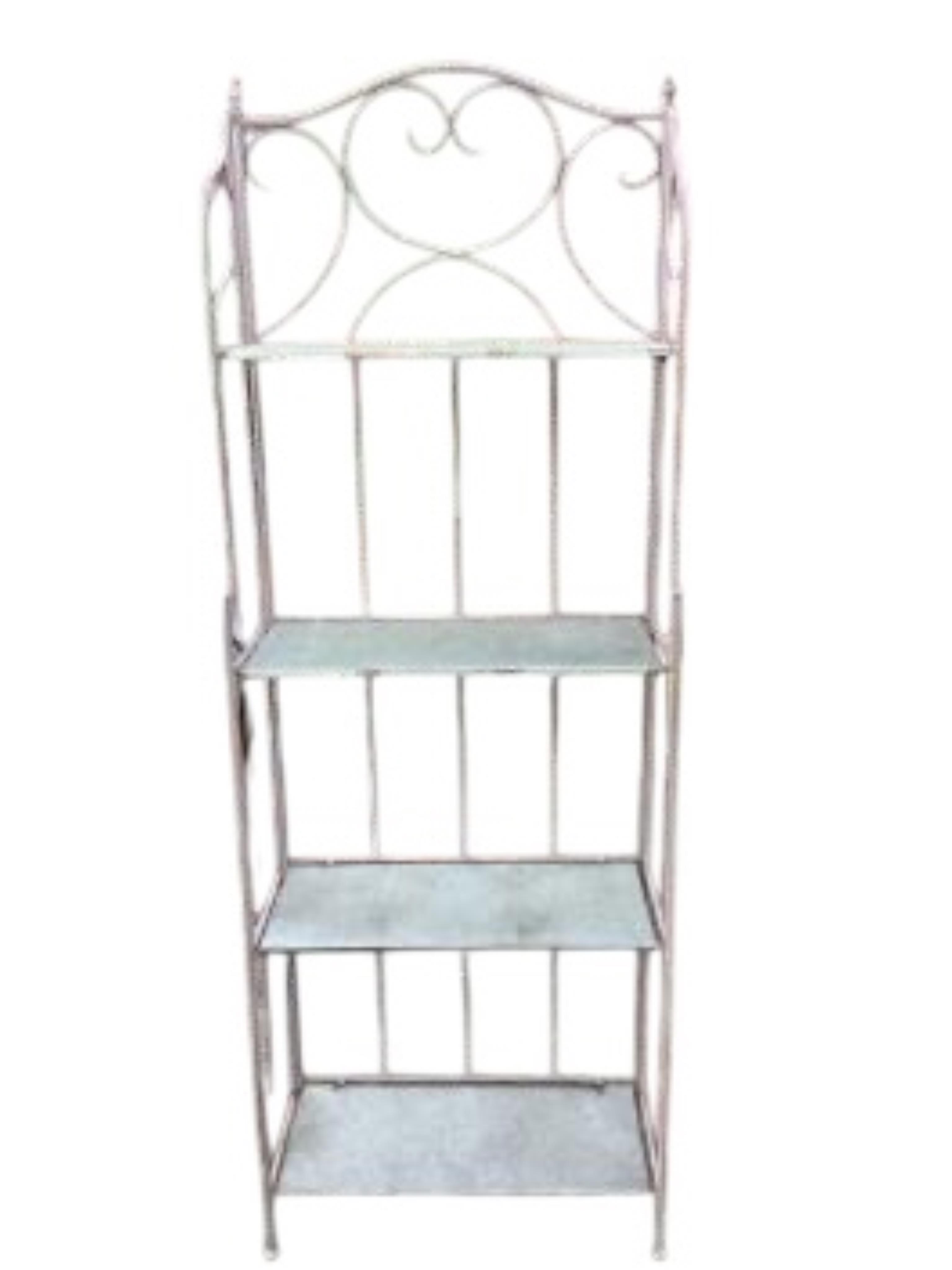 A pair of metal and zinc four tier folding stands, width 58cm, depth 28cm, height 164cm